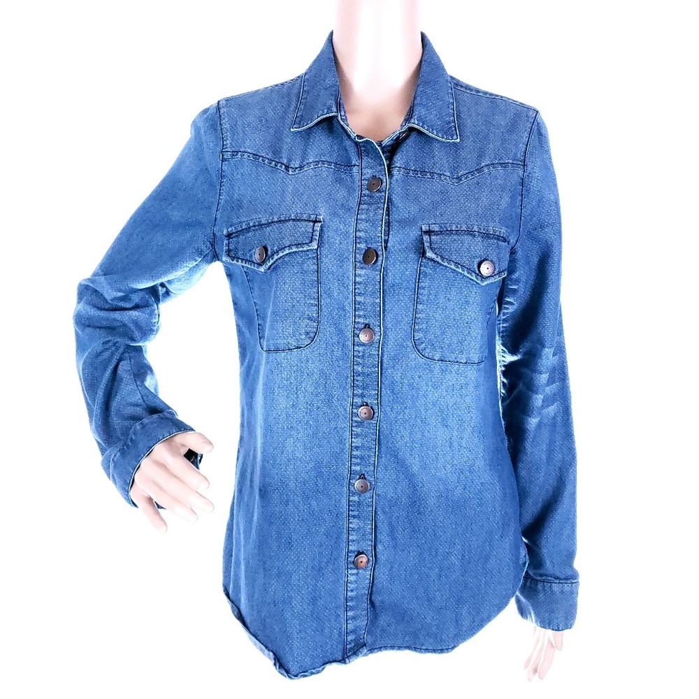 BCBGeneration Women Button Front Top Long Sleeves Size S
